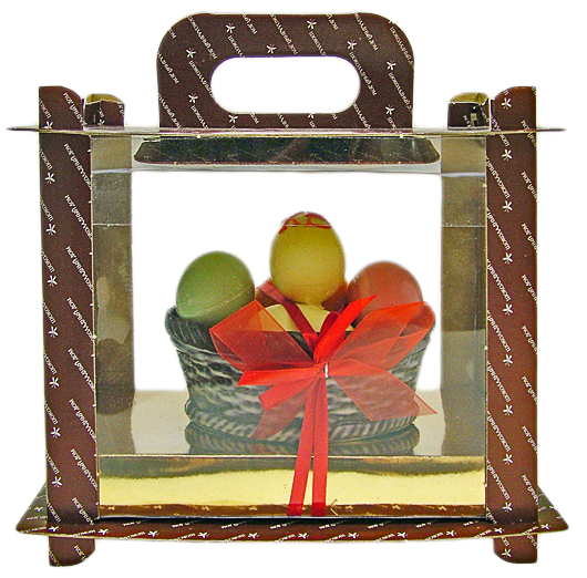 Шоколадная скульптура – пасхальные яйца в корзинке