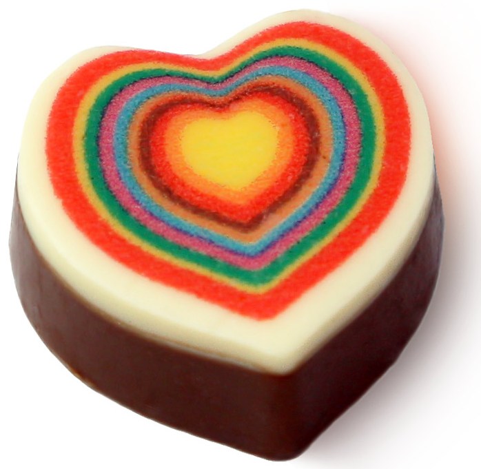 Шоколад в форме сердца с полноцветной печатью
