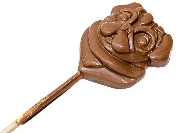Шоколадная собачка на палочке