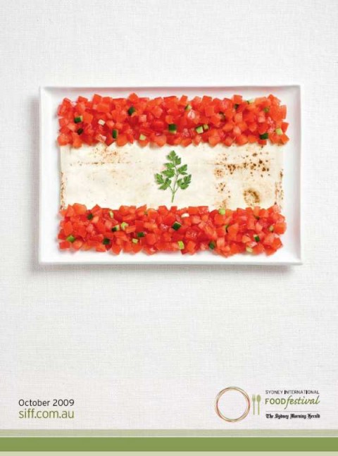 Аппетитная реклама - флаги из национальных продуктов.  Ливан