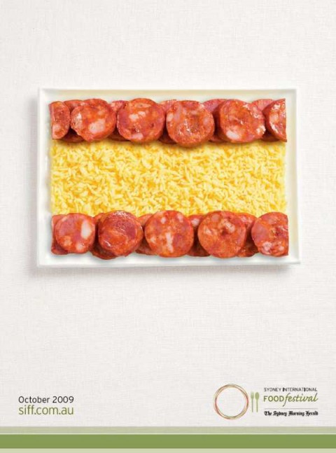 Аппетитная реклама - флаги из национальных продуктов. Испания