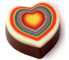 Шоколад в форме сердца с полноцветной печатью