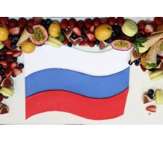 Торт в виде российского флага на WorldSkills-2019