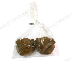 Шоколадные фигурки-свинки в прозрачном пакетике