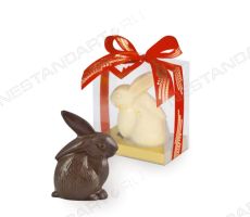 Шоколадные фигурки кроликов из темного и белого шоколада