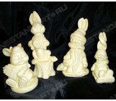 Зайцы и кролики из белого шоколада
