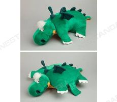 Мягкая игрушка: Дракон-подушка средняя на липучке (зеленая)