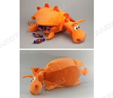 Новогодняя мягкая игрушка Дракон-подушка с карманом, средняя (оранжевая)