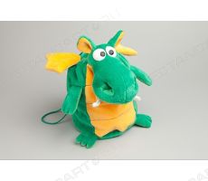 Мягкий Дракон-рюкзачок, емкость для подарков малый  (зеленый)