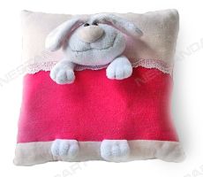 Мягкая игрушка: кролик-подушка малая, розовая