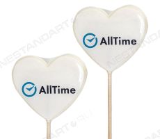Леденцы-сердечки с логотипом AllTime