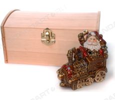 Подсвечник-паровозик из керамики Дед Мороз