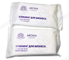 Влажные салфетки с логотипом Aroma Cleaning
