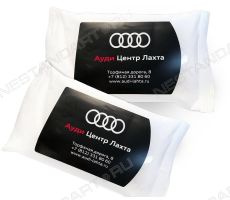 Влажные салфетки с логотипом Audi Лахта в белой упаковке