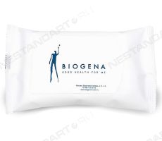 Салфетки в белой упаковке с символикой Biogena