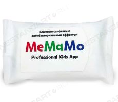Влажные салфетки в белой упаковке с логотипом MeMaMo