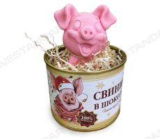 Свинина в шоколаде - фигурка свинки в консервной банке