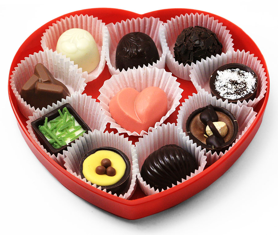 Шоколадные конфеты в коробочках
