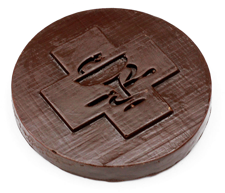 Шоколадная медаль с символикой Медицинского университета имени Пирогова