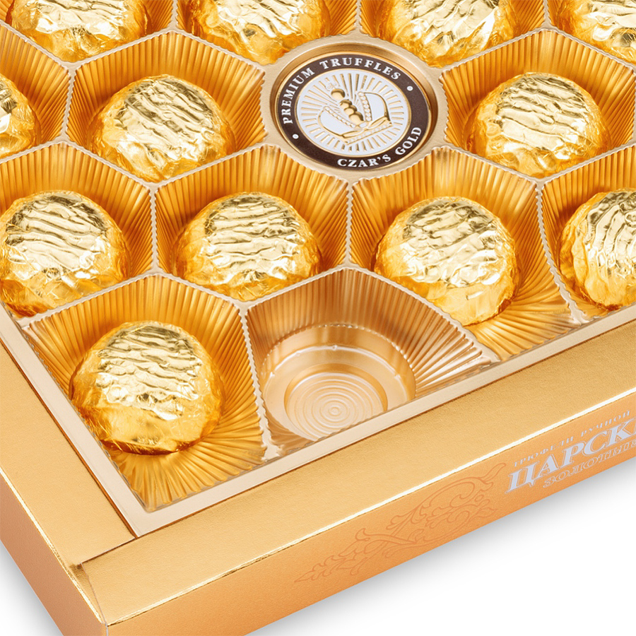 Шоколадные золотые конфеты с логотипом