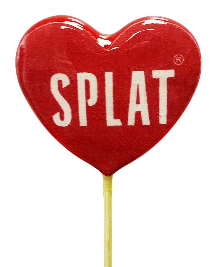 Леденец с логотипом в форме сердца с логотипом Splat