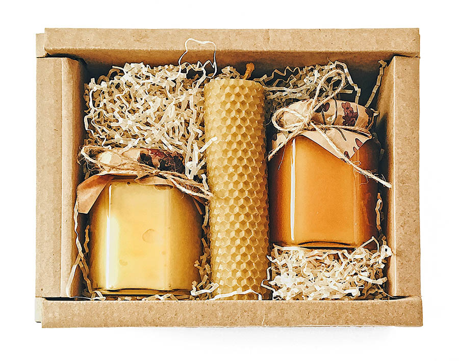 Подарочный набор меда и свечей