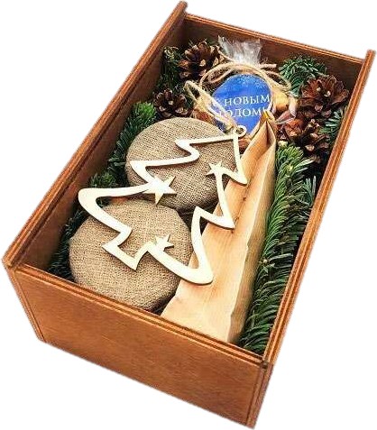 Специи и пряности в деревянных коробках с логотипом