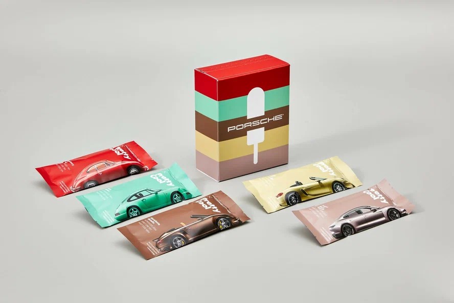 Porsche выпустила мороженое для рекламы цветов автомобилей. Фото: Porsche