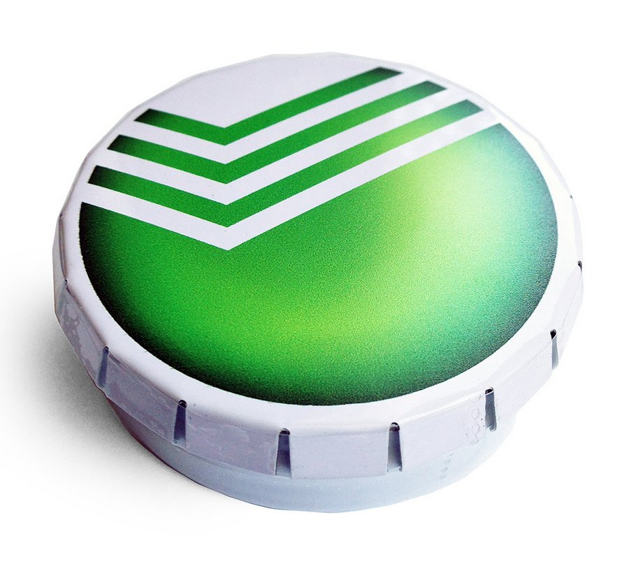 Конфеты в круглых металлических баночках Click-Clack с логотипом