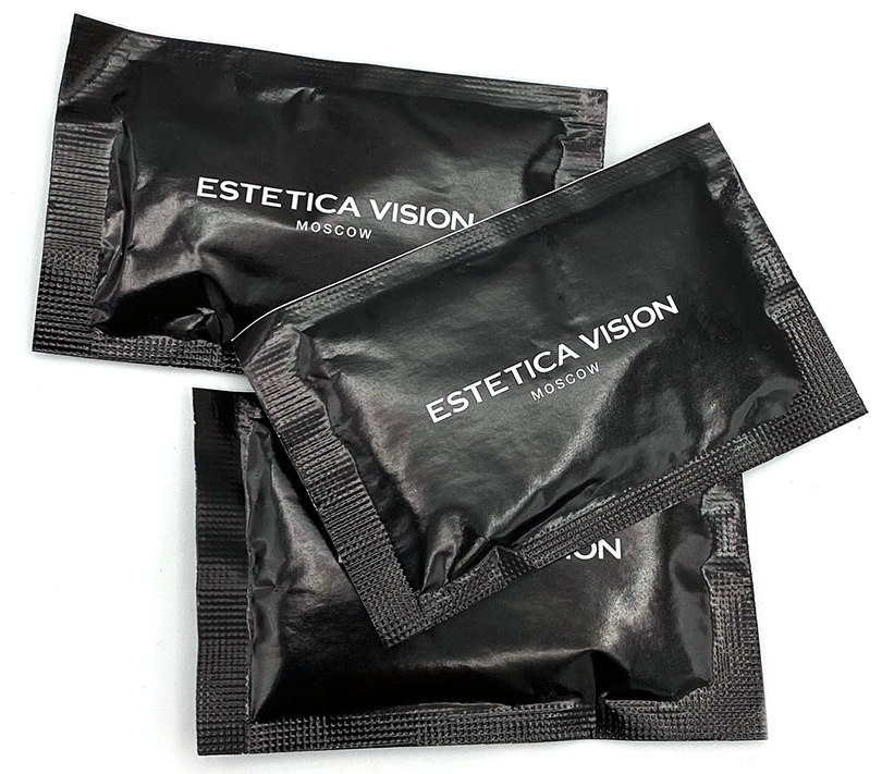 Салфетки в индивидуальной упаковске с лого Estetica Vision