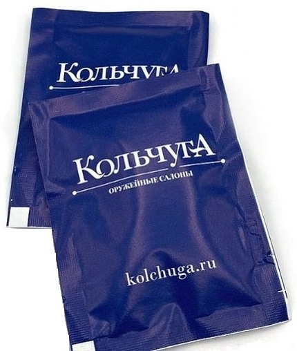 Влажные салфетки в индивидуальной упаковке с логотипом Кольчуги