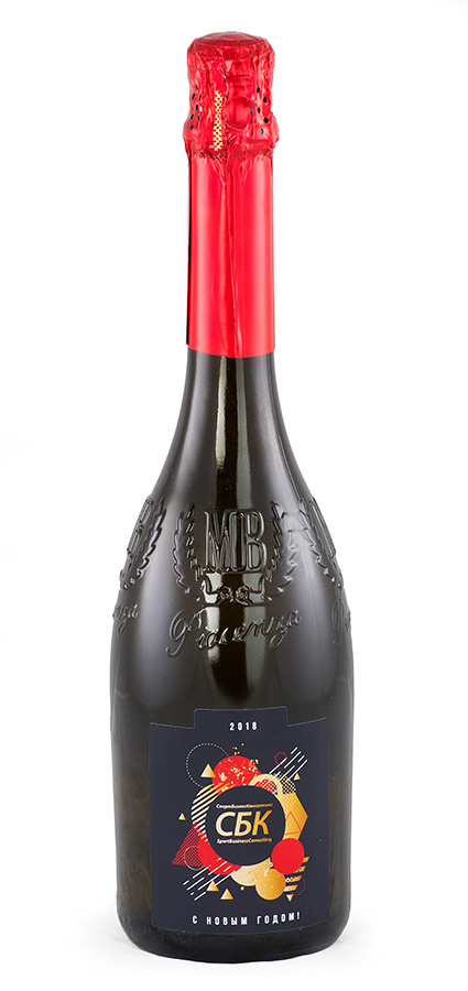 Новогоднее шампанское Мастро Бинелли с логотипом СБК